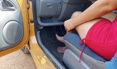 Shescamore feet and legs scratching on nude pantyhose