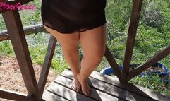 Ass worship with babydol on the balcony