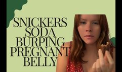 Burping, eating, bloated pregnant belly