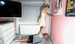 Danielle Wedge Shoes & Beige Dress Trampling