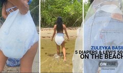 5 DIAPER AND LEVIS 501 ON THE BEACH