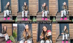 First cigarette of the day in the front porch