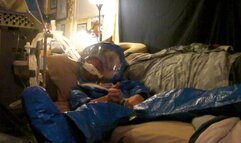 Intubated on ventilator masturbating to a orgasm in a Level A Hazmat Suit