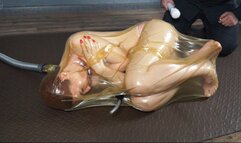 Sonya in a transparent vacuum ball with vibro