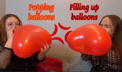 Evil Lohan and Goddess Isabela Cristina: Filling up and popping balloons (1080 EN-sub)