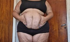 BBW BELLY BUTTOM PLAY AND BLOATED BELLY WORSHIP