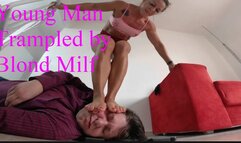 Milf vs Young - Young Man Trampled by Blond Milf
