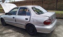 Shescamore car broken down sexy cranking and pedal pumping on black fishnets