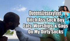 Bitch Ass Sock Boy Eats, Worships, & Gags On My Dirty Socks