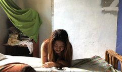 Bad Girl Ana Holding Full Bladder Topless & Wetting Panty