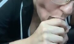 A footjob and a blowjob by a blonde!!!