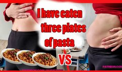 Stuffed belly with 3 bowls of noodles