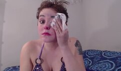 Sad clown makeup removal