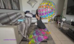 Owllete blows colossal dotted beach ball