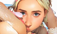 Closeup Eye Contact From Blonde AI Girl Cucking You