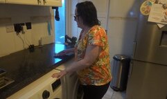 mom talked into stripping and cleaning in swimsuit