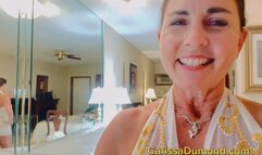 Gold octo mini dress in the garden tub with mirrors