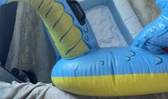 Nacked looner fuck inflatable dragon