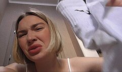 I WALKED ABOUT THE WHITE SOCKS AND THEIR SMELL!