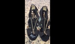 Sexy Banker Debbie Home From Work After Wearing Her Stiletto Spiked Heel Black Patent Michael Kors Sandals All Day & Then Fucks Hubby in Them