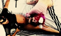 Overhead Shot of Neko Girl Alt Model Lyra Skye fucks her Cat Daddy