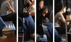 Two models sexy smoking