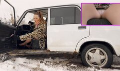 VIKA GOT STUCK IN THE SNOW IN A VAZ 2107_4K PRO RES HDR (full video 40 min) upskirt version_