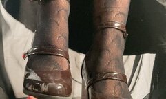 A Shoejob, CBT and Cockcrush with Tramplegirl in fishnets and Mary Jane Heels - slave