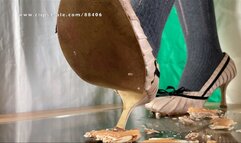 A Crushing Dreams comes true - Upskirt Views on Cinnamon Roll crush in Overknee socks and High Heels - Underglass and bottom views