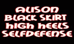 Alison black skirt selfdefense