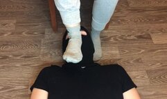 sexy girl after gym in nike gray socks domination and gagging socks