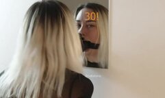 Submissive AnaKatana trains her throat with a dildo counter to earn her allowance!