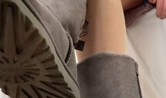 An Upskirt and Bootfetish Dream - POV and underglass View on Ugg Boots and Nylons - Shoefetish and Bootfetish