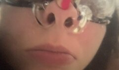 Makes bubbles with his nose under water (pig nose)