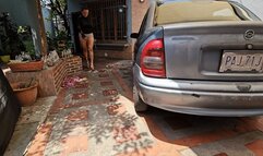 Car pedal pumping with high heels and rich big legs (7)