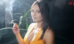 2 Marlboros, smoky rings, sexy dress, double pumps