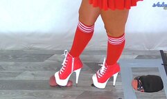 Trampled Flat Under Ambers Platform Boots - Amber Cam - Extreme Cock and Balls Trample - 48AC