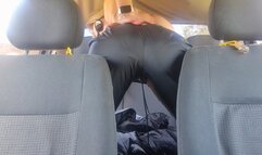 masturbate thru nylon wind pants in the car