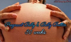 Pregnant Belly & Belly Button, 30 Weeks