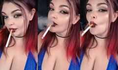 Up close smoking, dangling my cigarette