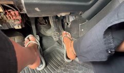 CRANKING IN MY SILVER FLIP-FLOPS