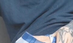 Jerking my hard cock in boxers and cumming