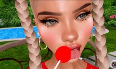 Marilyn Licks her Lollipop at the Pool