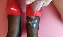 Comshot on her Sexy Red High Heels