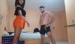 Teaching ballbusting to Yolanda