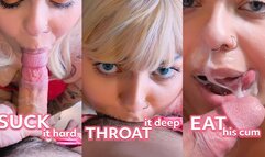 3 steps of a divine blowjob - Sticky and heavy cum - ASMR