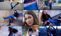 Mirna LLC Crutching Struggle Across Town in Black Nylons to Meet a Friend