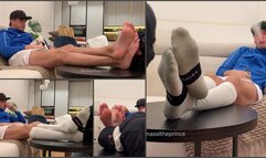 Sniff my sweaty socks and feet after the football match (4K)
