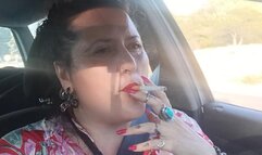 Smoking & driving - jewelry - long pink fingernails (back home)