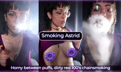 Horny between puffs, dirty red 100's chainsmoking | Smoking Astrid